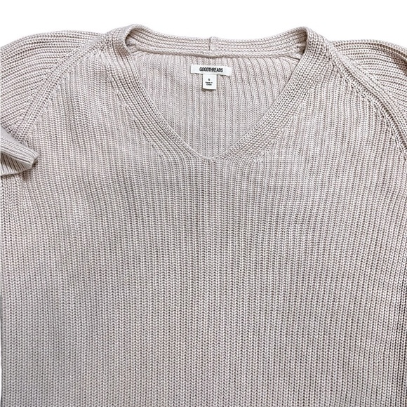 Goodthreads Women's Blush Pink V-Neck Sweater - 100% Cotton- Size Small - Picture 6 of 13